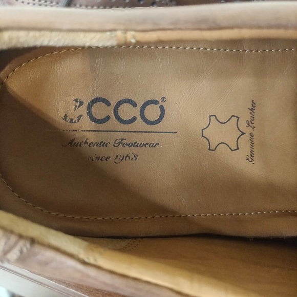 Ecco Men\'s Dress Shoes Brown Leather Oxford Size 10.5 (44) Lace Up.